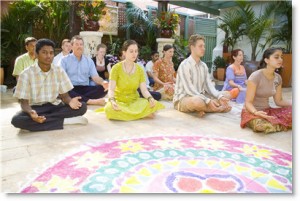 Sahaja Yogis meditating